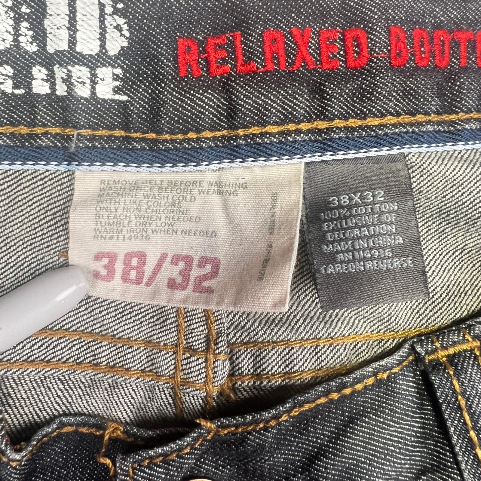 Urban Pipeline Jeans Mens 38×32 Blue Relaxed Bootcut Denim