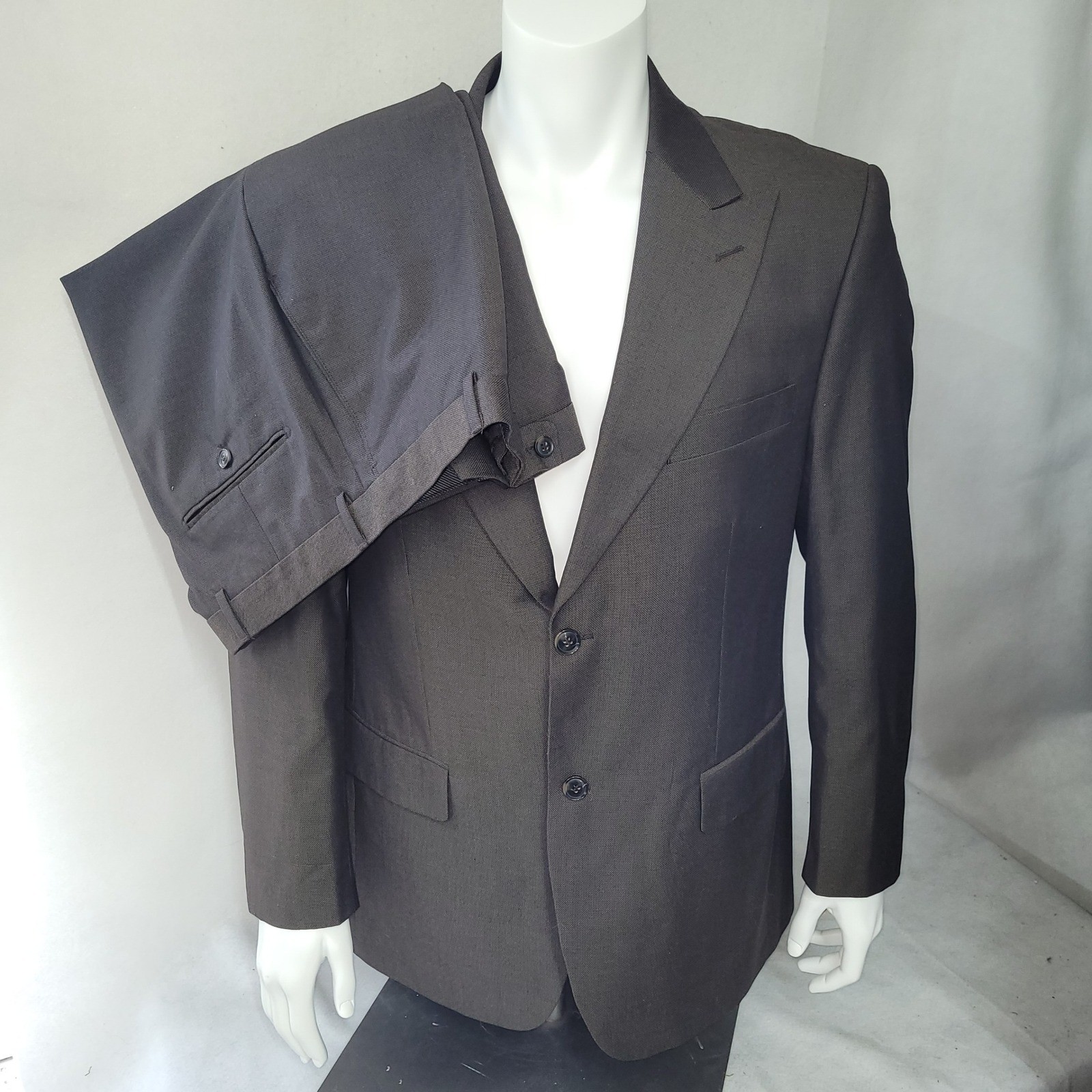 Lineage Milano Roma Men’s 43R Blazer 37R Pants Brown Two Piece Suit