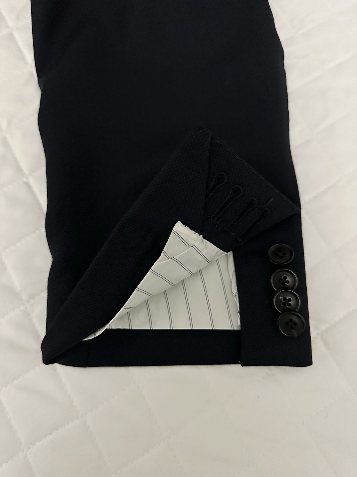 SUITSUPPLY Navy Birds Eye Suit Size 46R “Havana” Pants 37×29 Brescia NWT $900