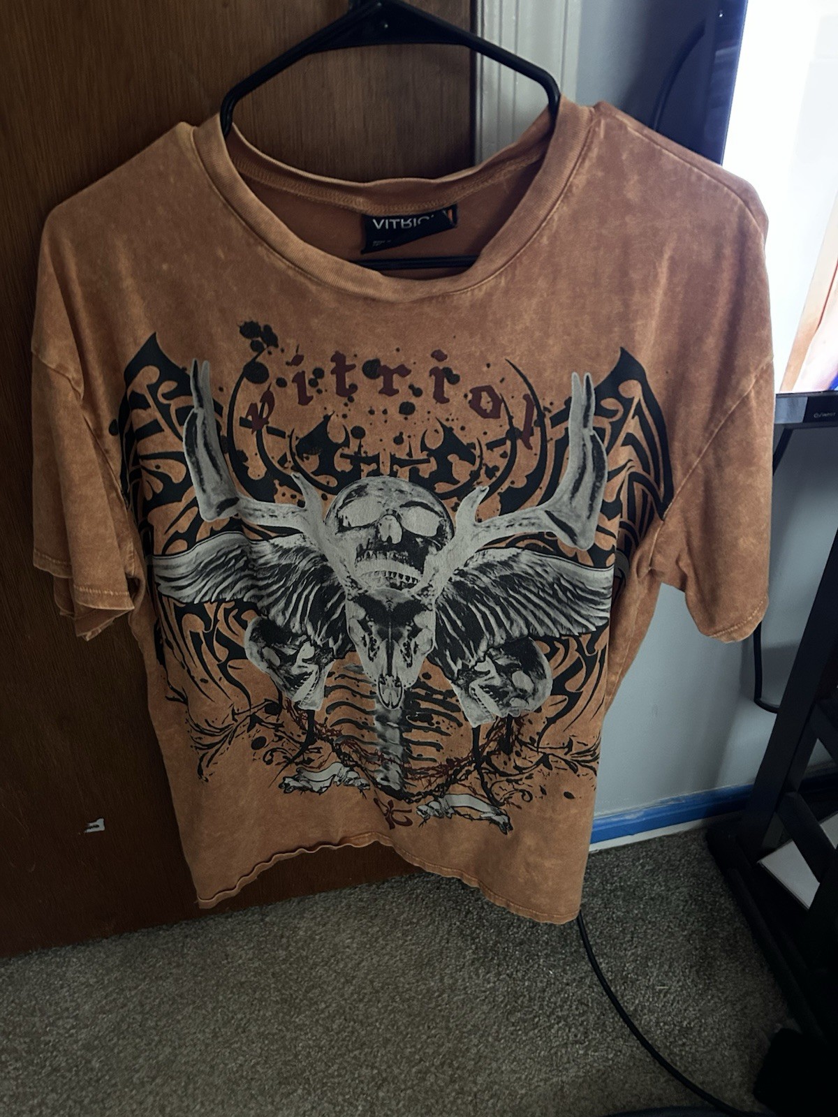 Orange Vitriol Skull Shirt Zumiez