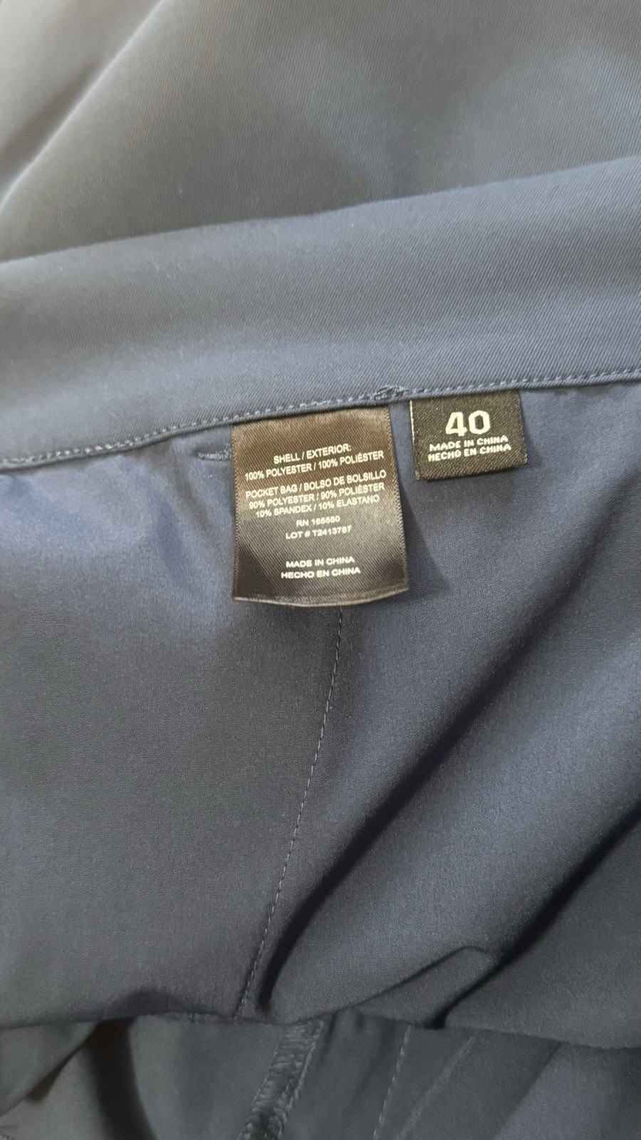 32 Degrees Men’s Stretch Twill Bermuda Shorts Blue Solid Flat Front Zip