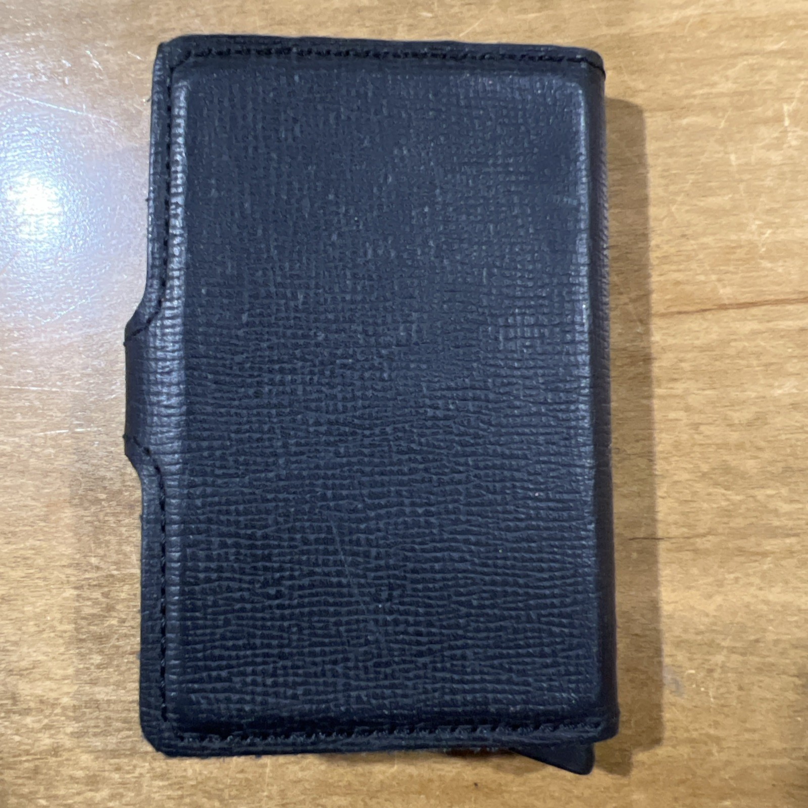Secrid Black Leather Mini Wallet Folding Credit Card Protector for Men