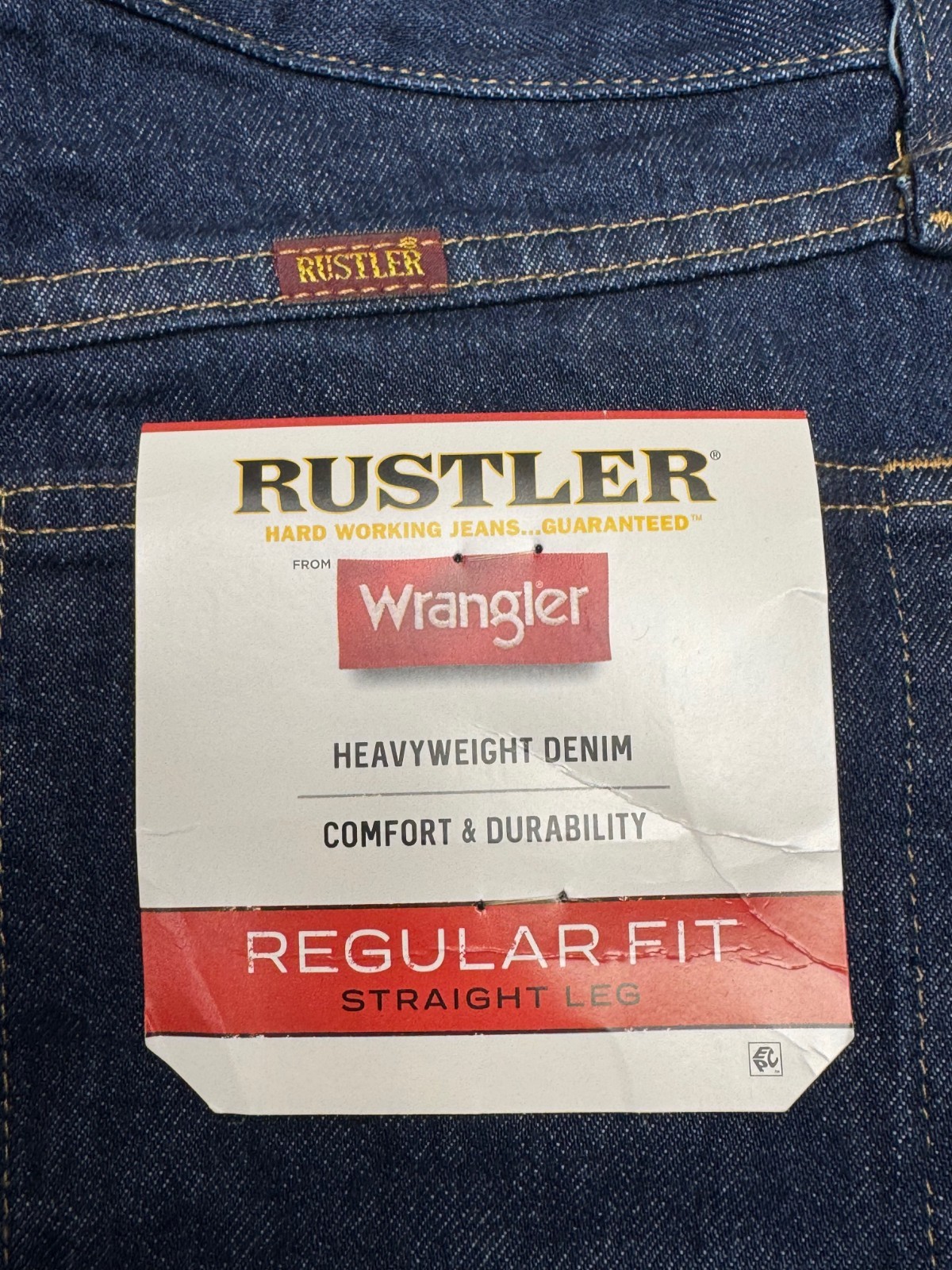 Rustler By Wrangler Mens Jeans 32×30 Regular Fit Straight Leg Dark Wash – NWT