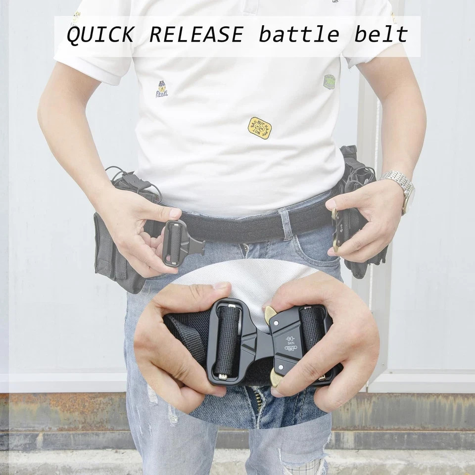 Tactical Battle Molle Duty belt – Quick Release 2″ Gun Utility Law Enforcemen…