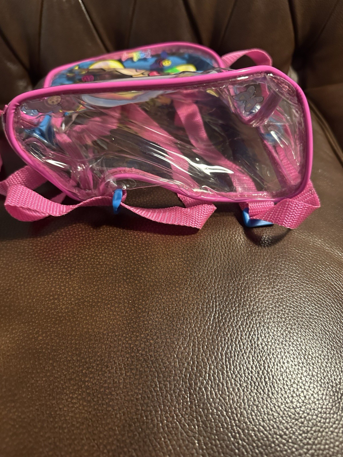 VINTAGE LISA FRANK GROOVY GIRL BLONDE VINYL ZIPPERED BACKPACK CLEAR BAG