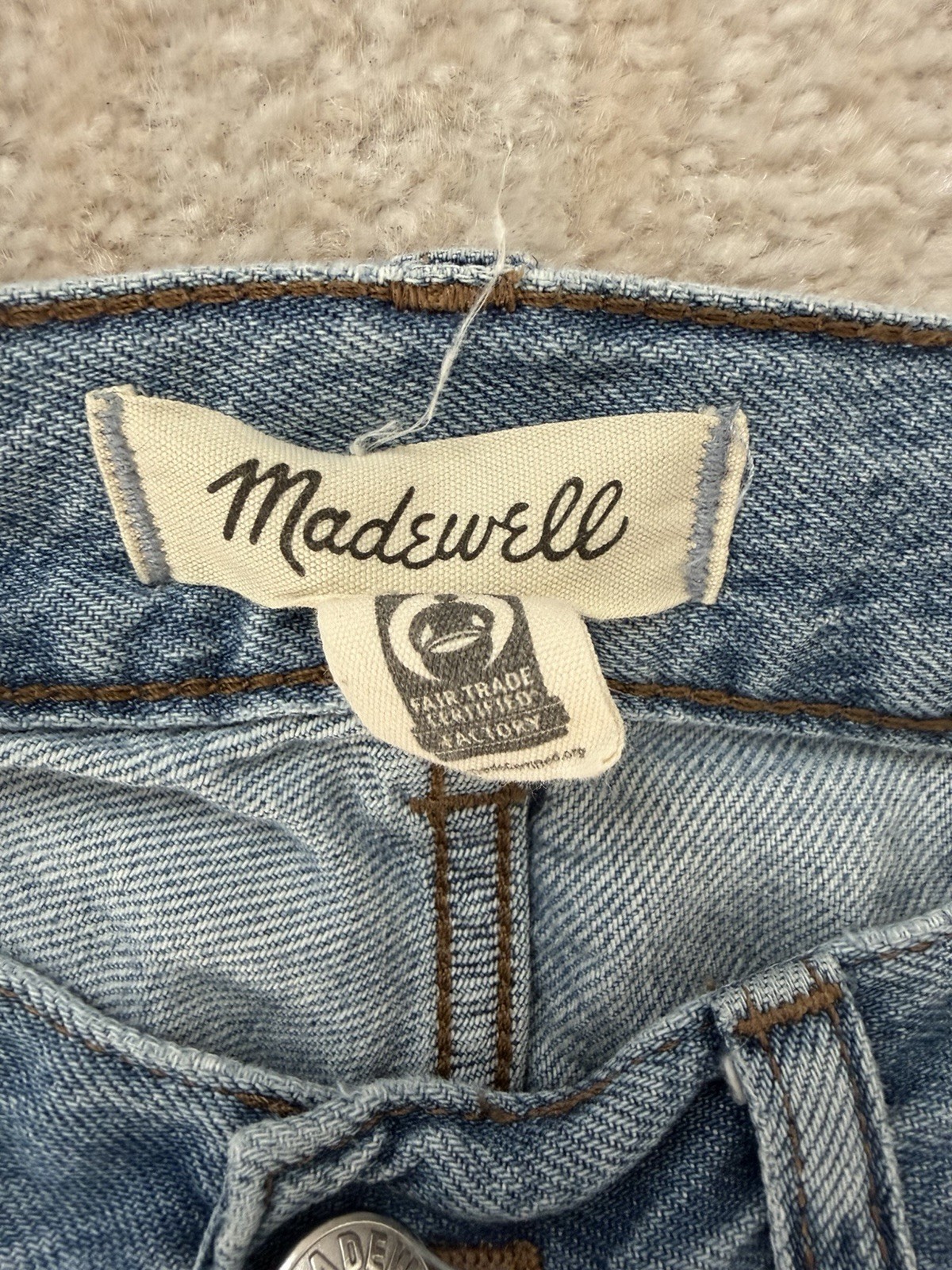 Madewell Women’s The Dean Easy Straight Jeans 5-Pocket Button Size 23