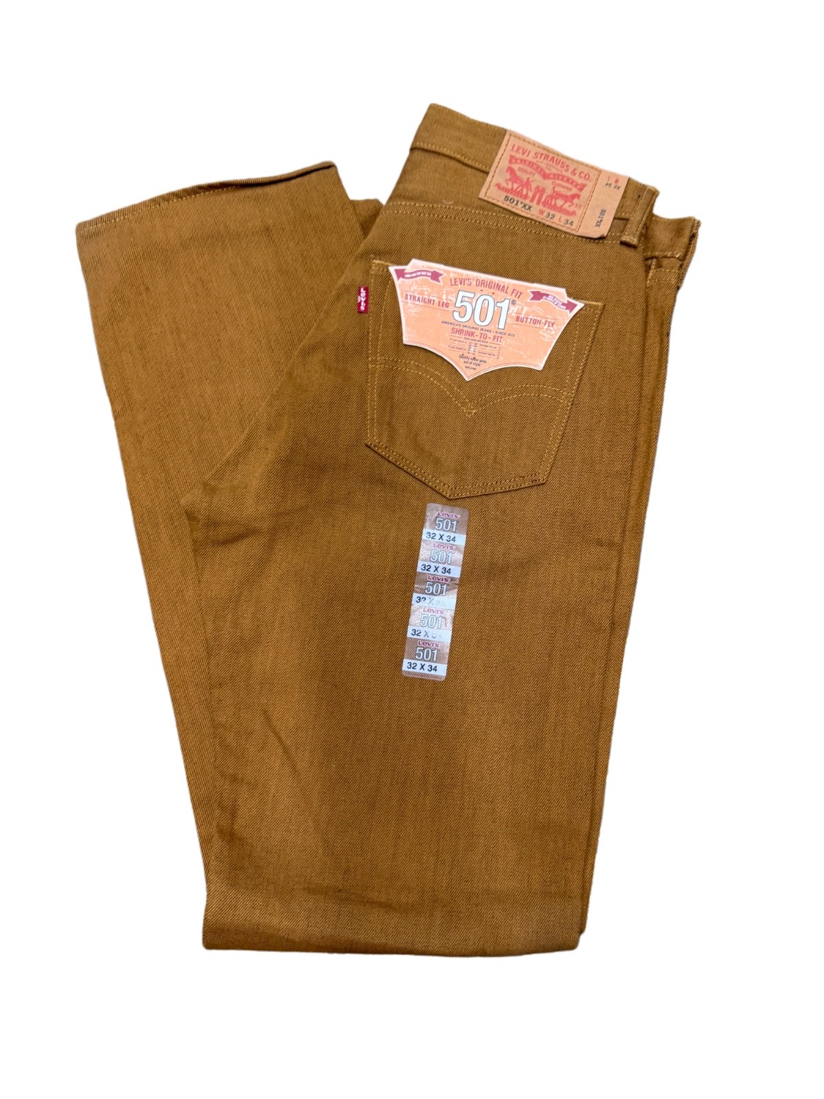 Levi’s Men’s 501 Original Shrink to Fit Jeans Color Medium Brown 005011679