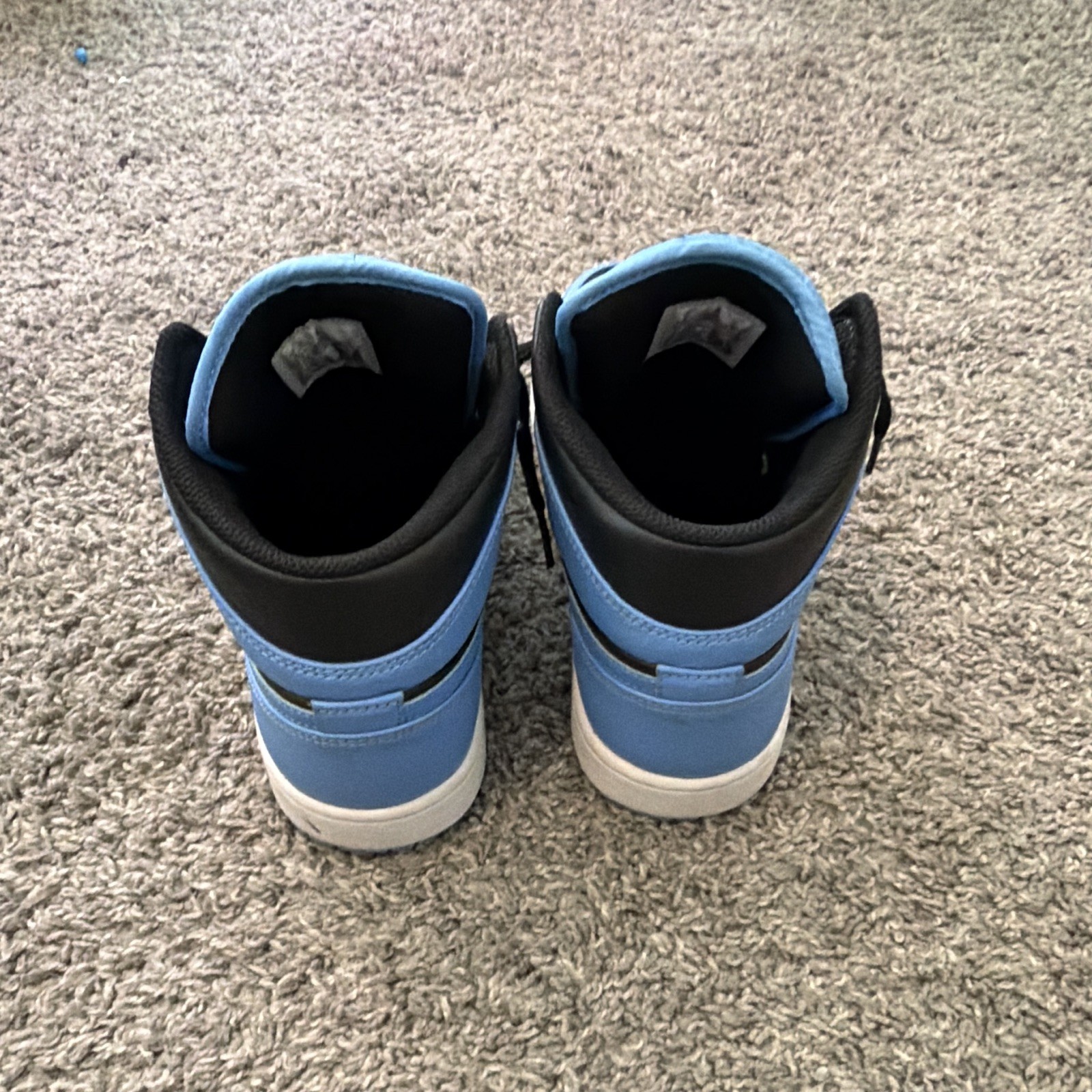 Air Jordan 1 Mid ‘University Blue Black’ Leather Lace-Up Sneaker