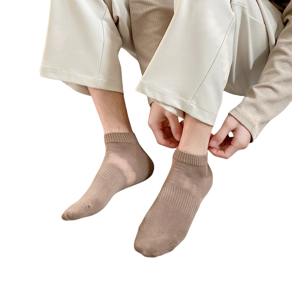 6 Pairs Men’s Cotton Low Cut Socks Stretch Elastic Breathable Short Boat Socks