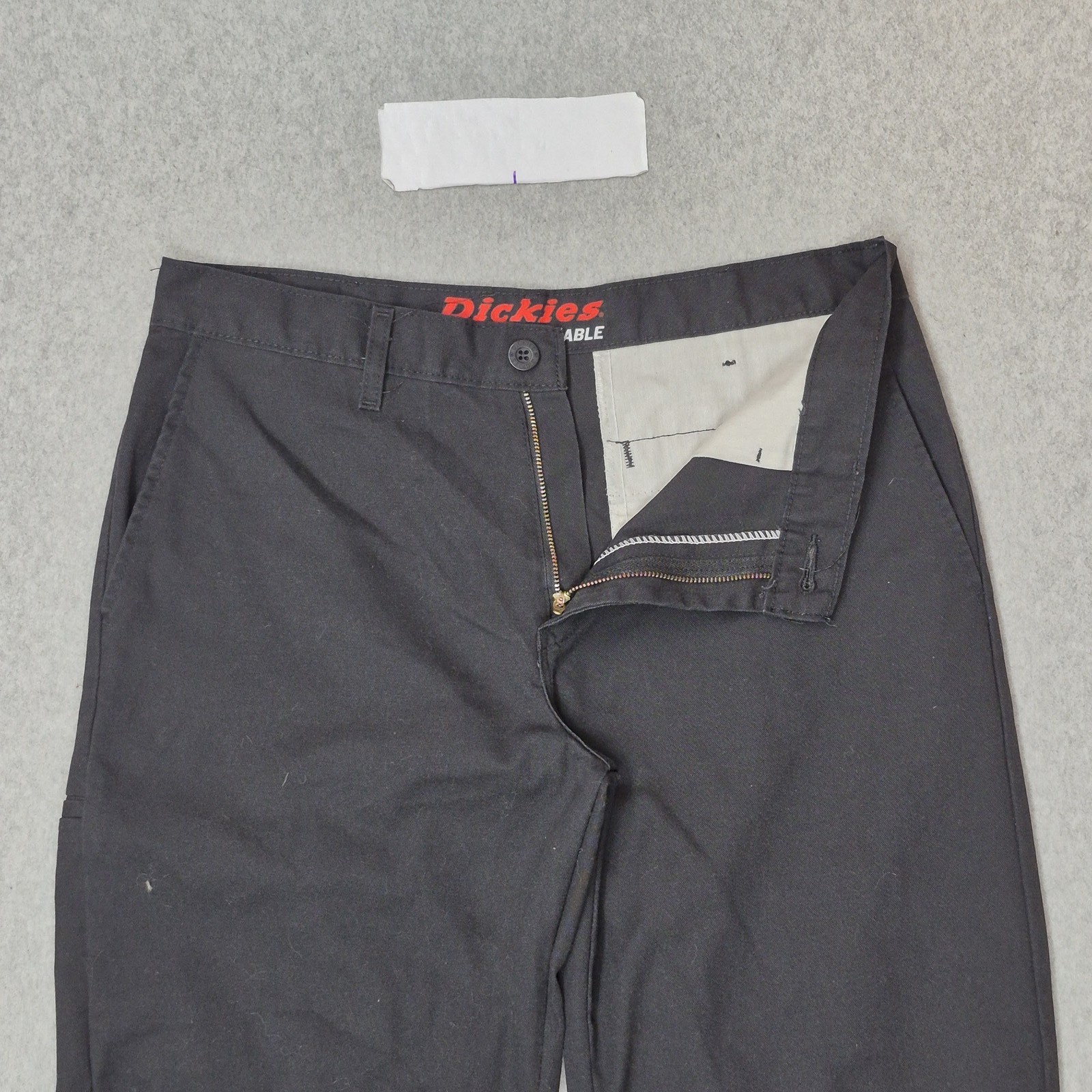 Dickies Men Pants 32 Black Chino Twill Workwear Logo 30″ Inseam