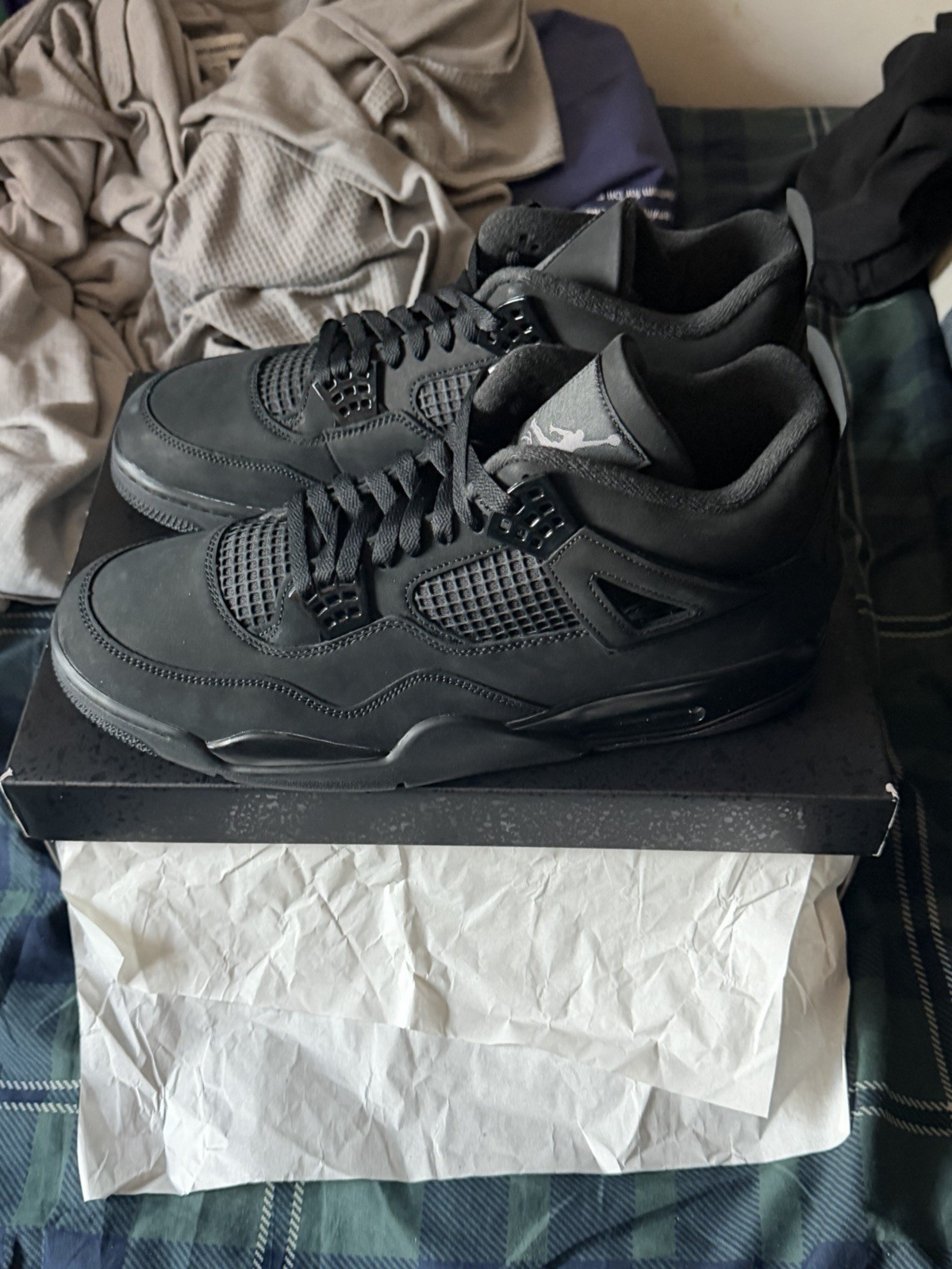 Jordan Air Jordan 4 Retro 2025 Black Cat Black/Black Mid Top Lace-Up FV5029-010