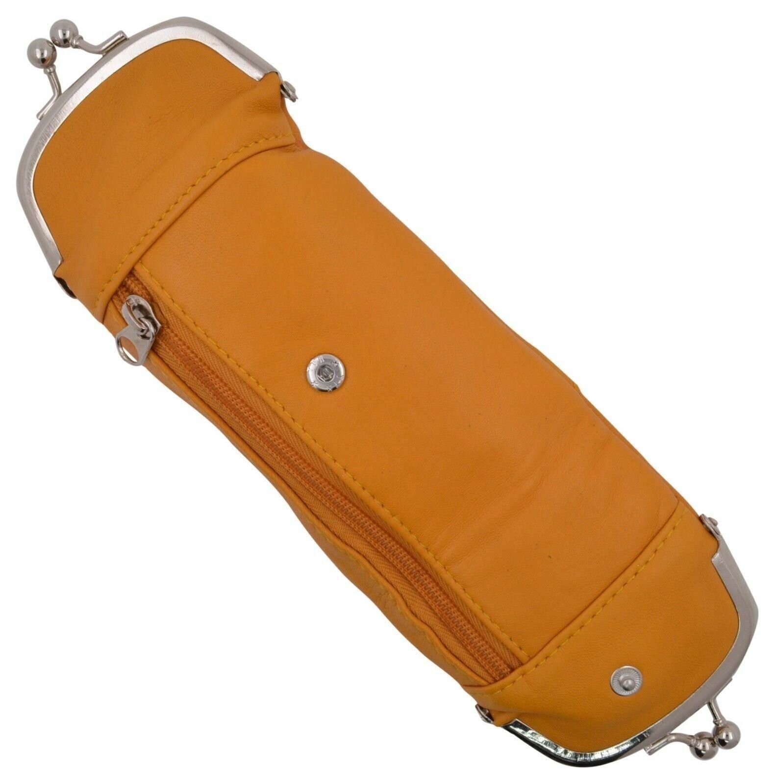 Yellow Leather Purse Cigarette Pack Holder Pouch Case With Coin Purse