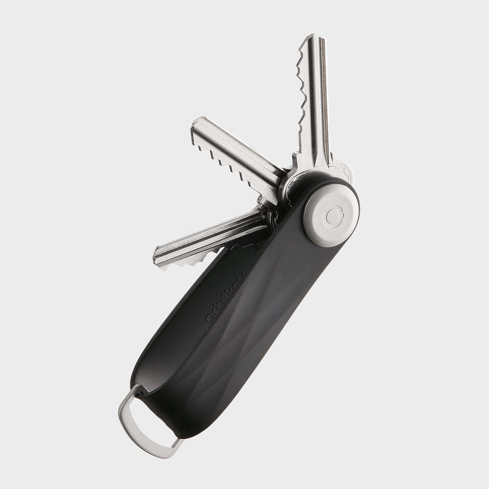 Orbitkey ACTO-2 Rubber Key Organizer, w/Proof Carry 2-7 Keys, Jet Black