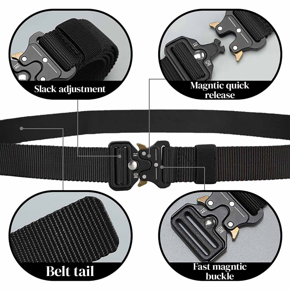 Men’s Outdoor Tactics Waist Belt Multifunctional Buckle Nylon Military Belt