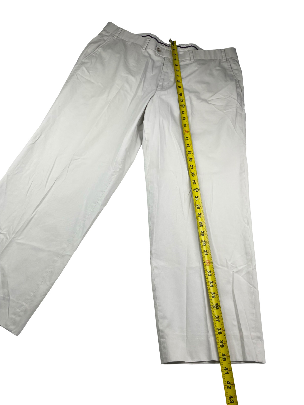 Hiltl Men’s Cotton Stretch Flat Front Dress Pants Light Khaki/Tan • 40×28