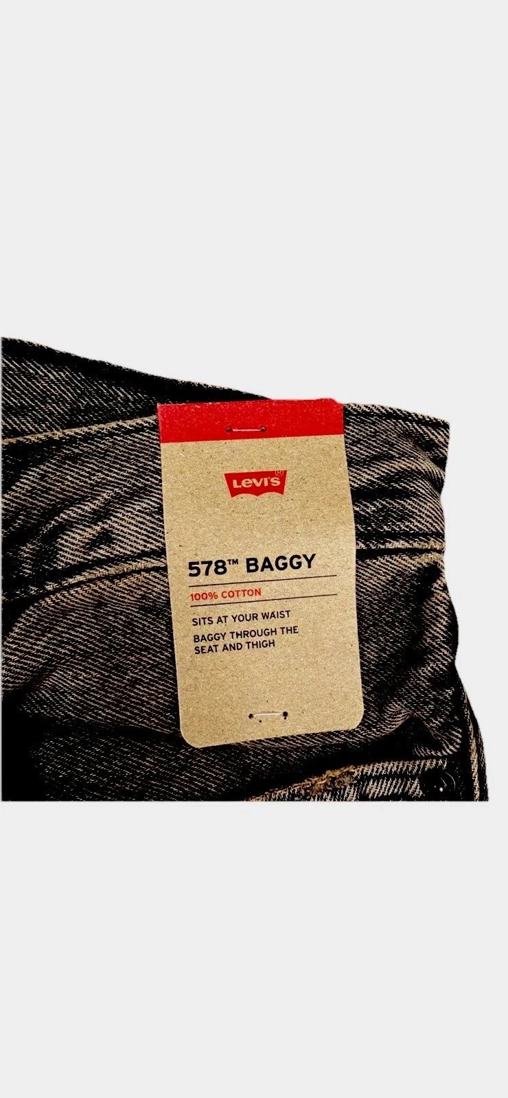Nwt Levi’s 578 Baggy Black Denim Jeans Mens 33 X 30 Y2K Cotton A4750-0029
