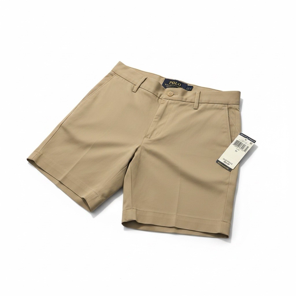 Polo Ralph Lauren Men’s Stretch Cotton Chino Shorts Beige Classic Fit 9″