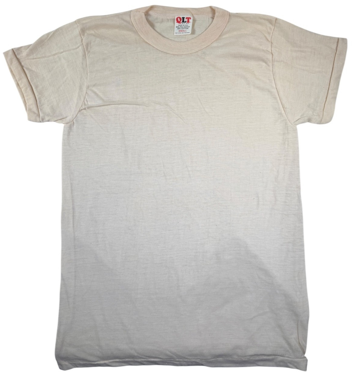 VINTAGE 1970’s 80’s T Shirt TEE Mens Small Beige Brand – QLT N.Y. N.Y. NOS NEW!