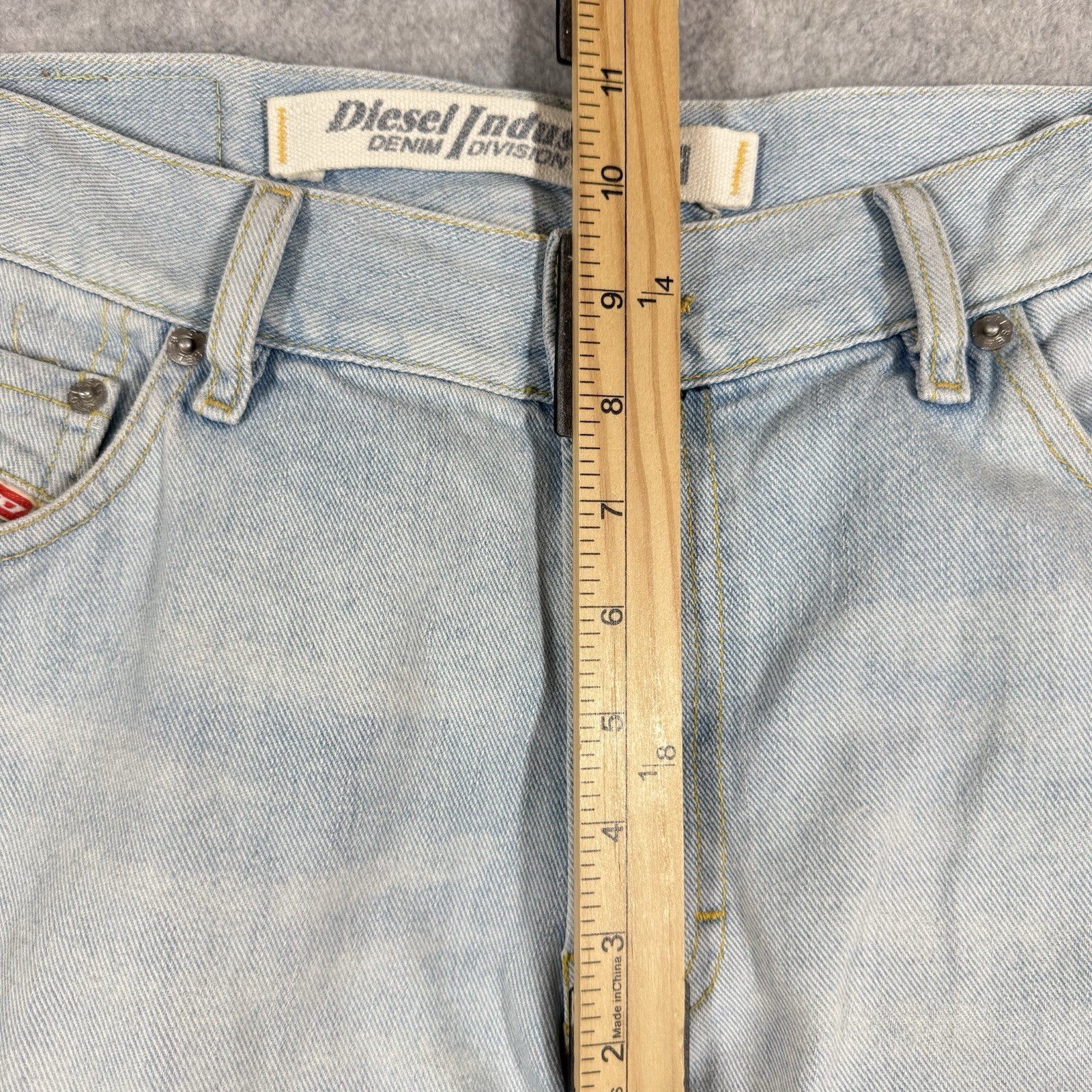 Diesel FANKER BOOTCUT Jeans Mens 32×32 Light Wash Distressed Heels Italy 00895