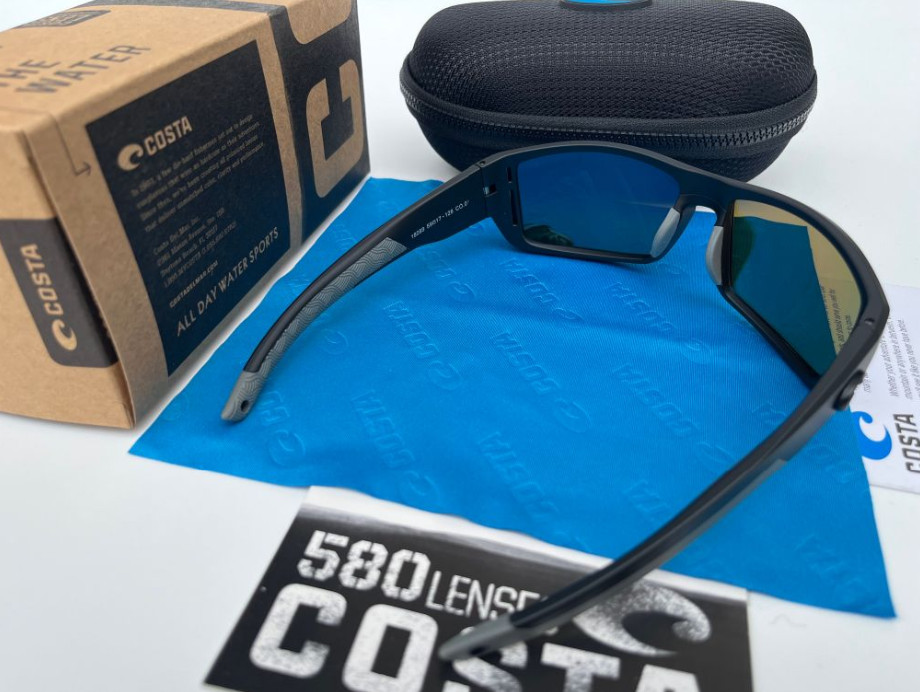 Costa Del Mar Men’s Diego Matte Black /Blue Mirror Polarized Sunglasses 580p