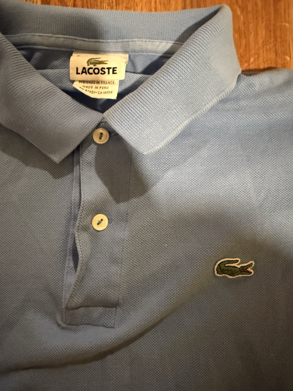 Lacoste Men’s Polo Shirt Size 4 Blue Short Sleeve Solid Collared Button Logo