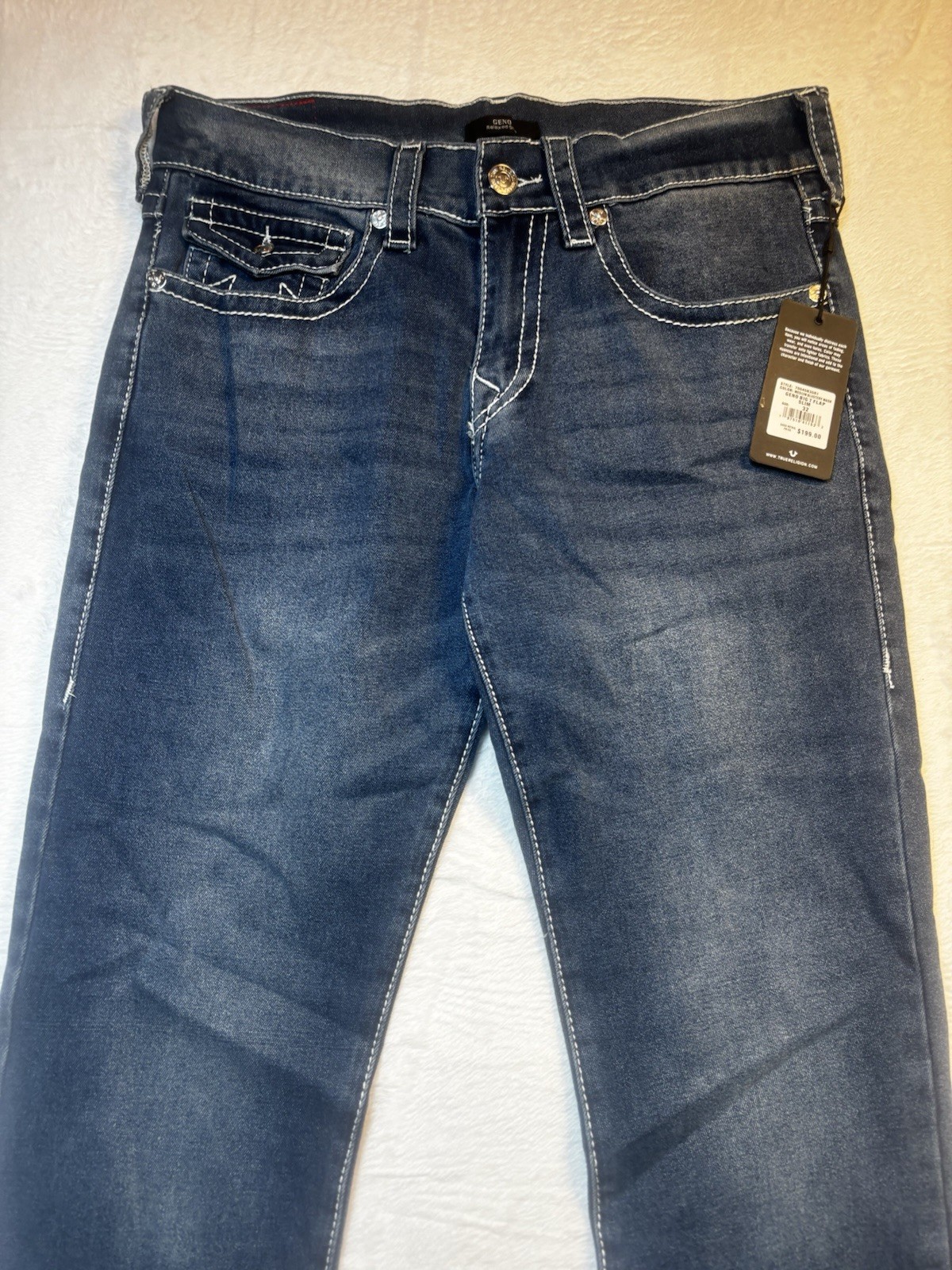 NWT True Religion Geno Jeans Men’s Relaxed Slim Fit Pocket Flap Jeans 32×29