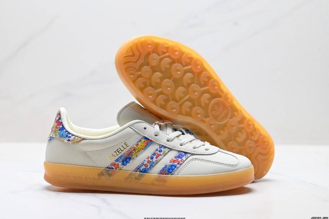 Adidas Gazelle Indoor Liberty London Floral Embroidery Stripes Women’s – JH 7370