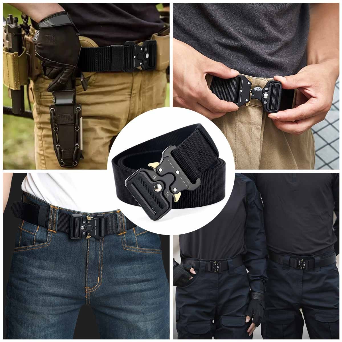 Men’s Outdoor Tactics Waist Belt Multifunctional Buckle Nylon Military Belt