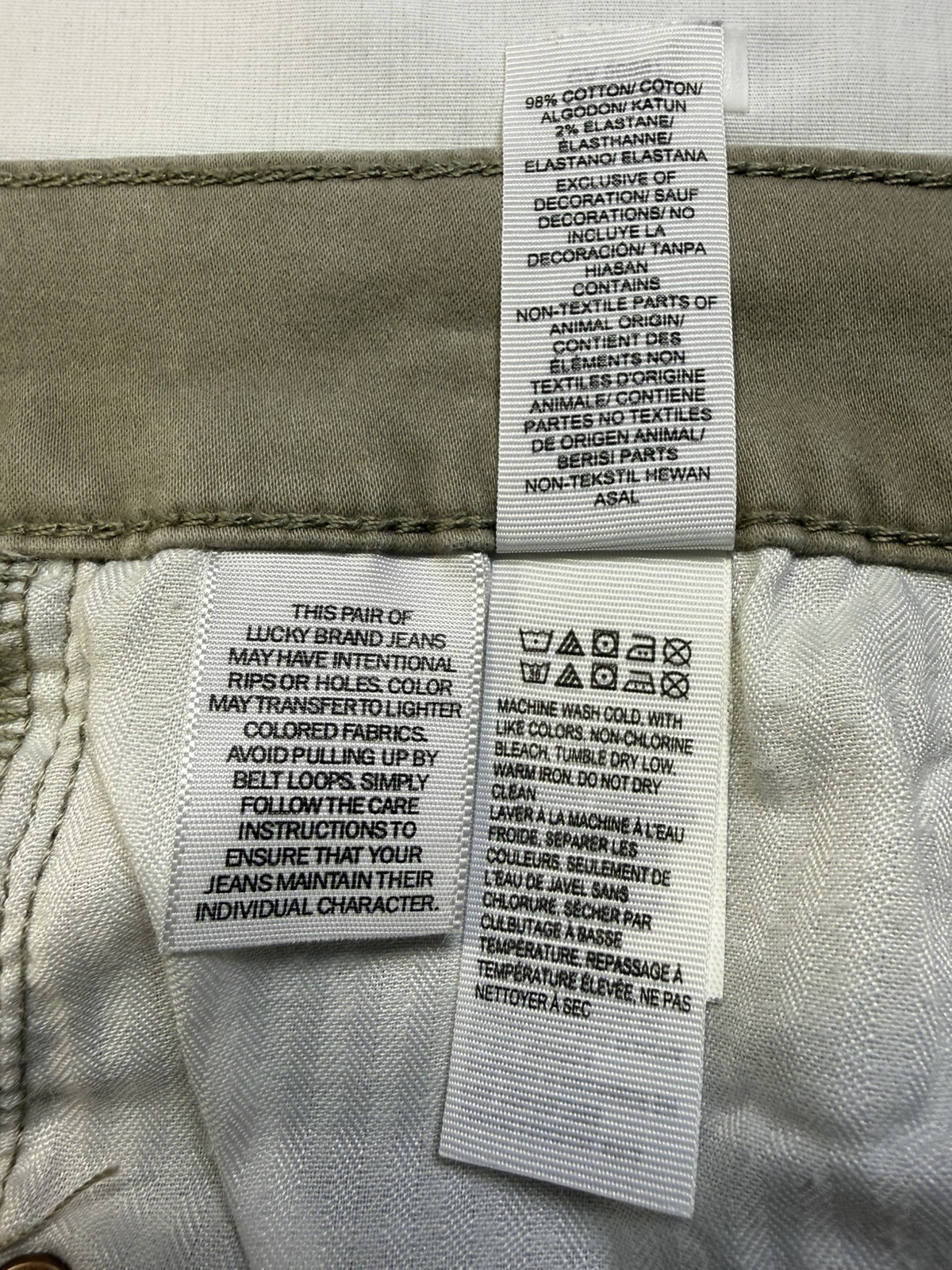 Lucky Brand Jeans Men 121 Slim Color Beige 98% Cotton 2% Elastane Sz 33×32 EUC