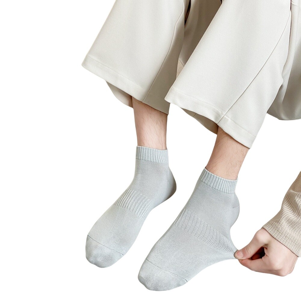 6 Pairs Men’s Cotton Low Cut Socks Stretch Elastic Breathable Short Boat Socks