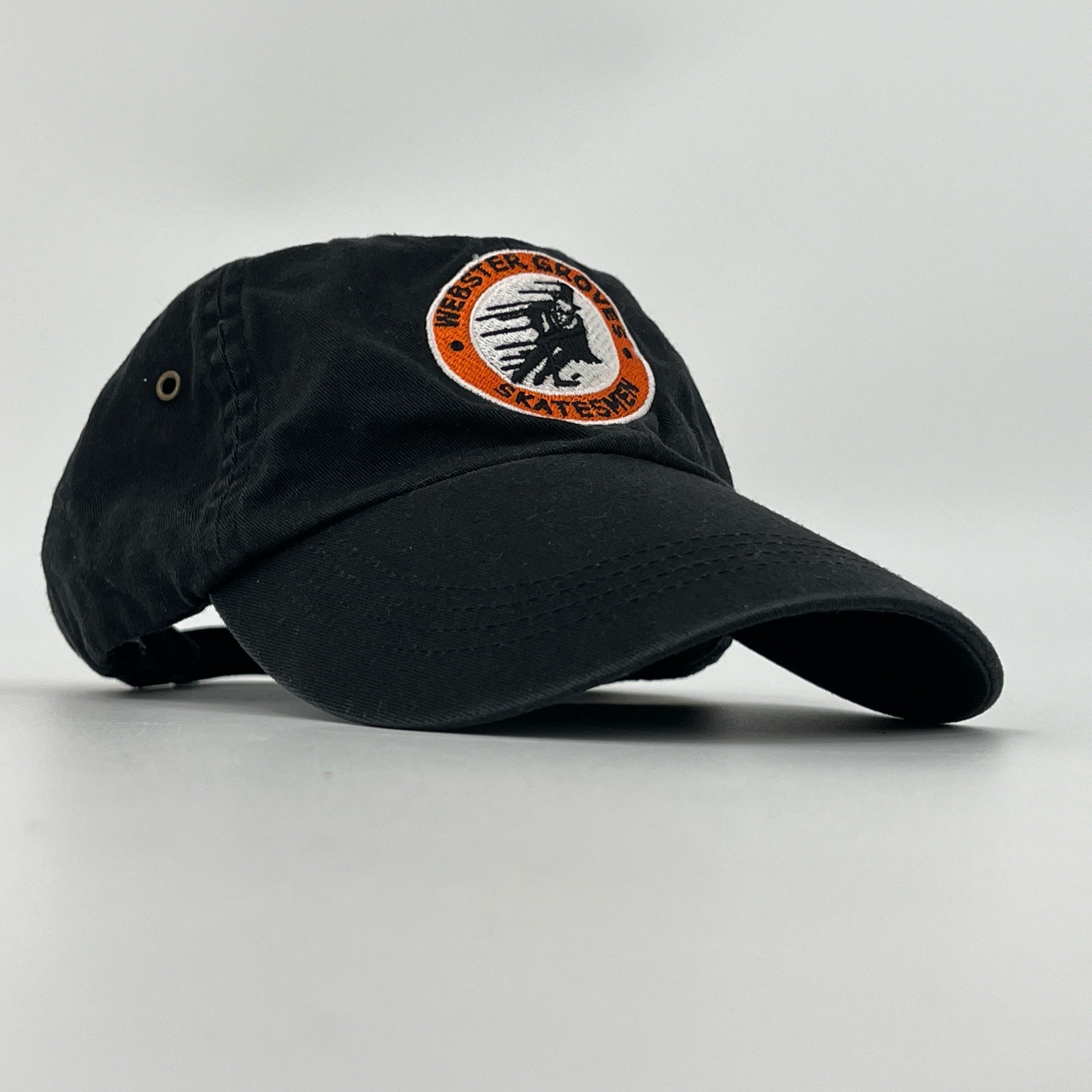 Webster Groves Skatesmen Hockey Hat – Anvil StrapBack Black Cotton Baseball Cap