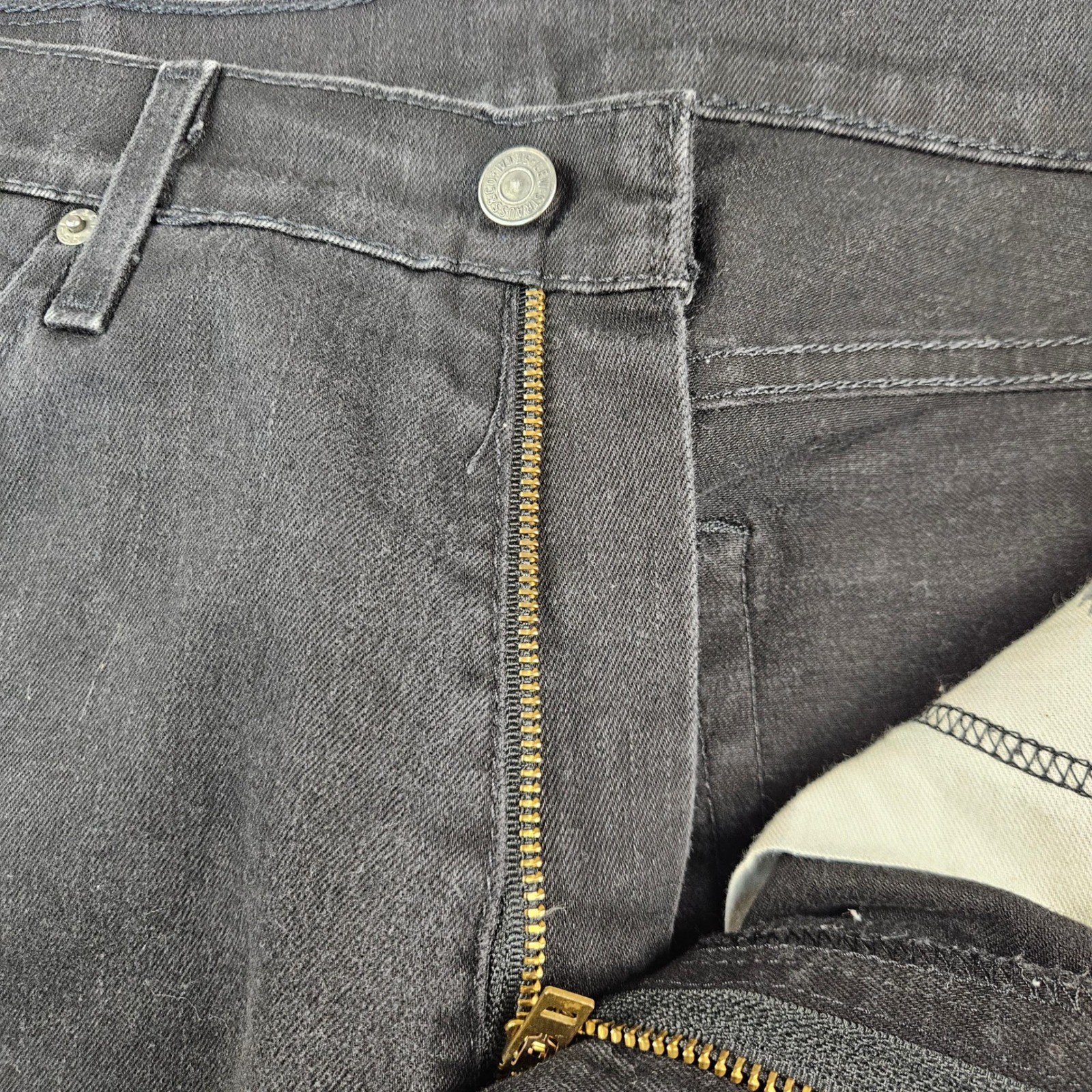 Levis 502 Regular Taper Jeans Mens Faded Black Stretch Denim A66575