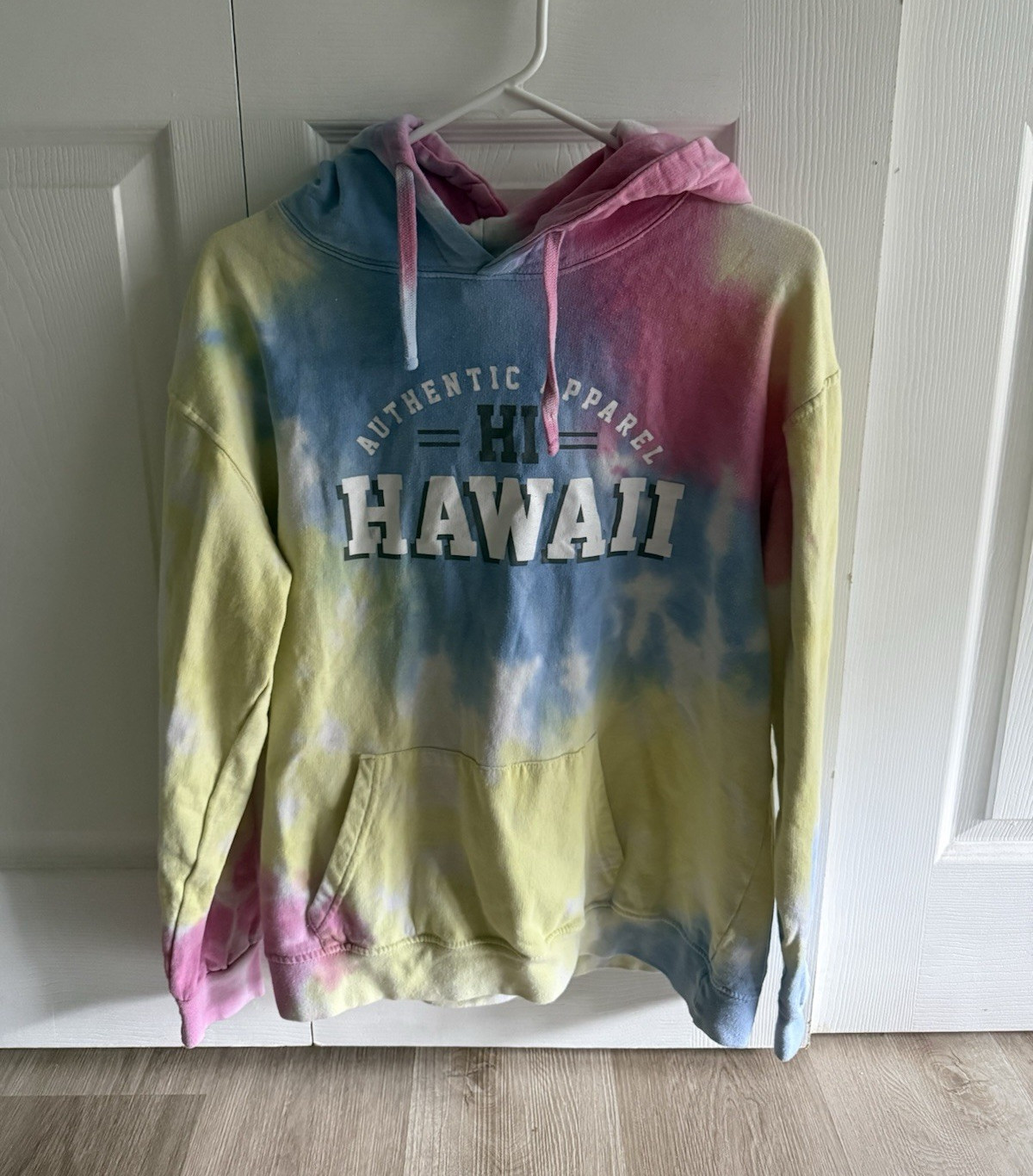 Colortone Tie-Dye Hawaii Graphic Fleece Pullover Hoodie Multicolor Unisex M