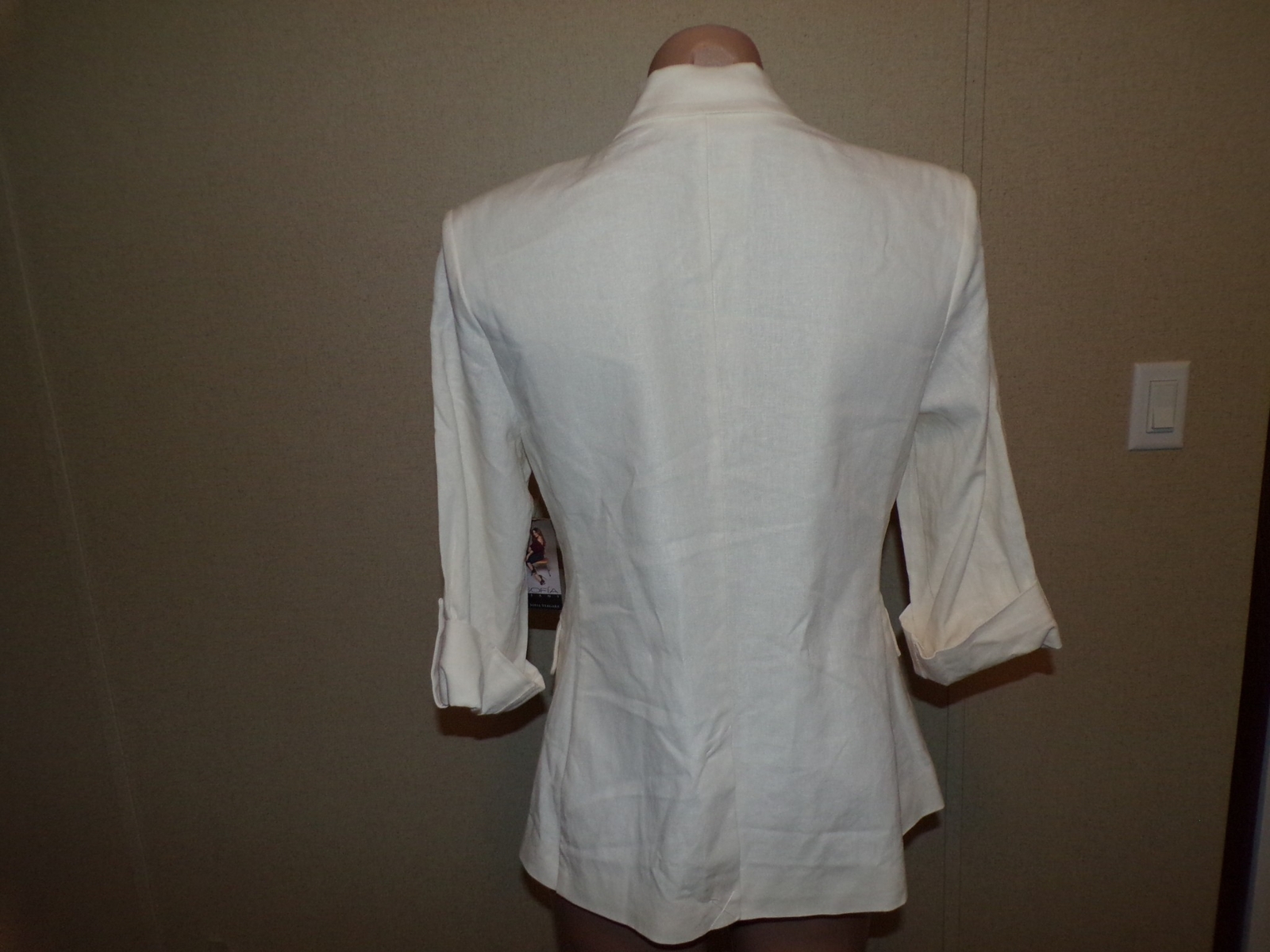 Sofia Jeans Sofia Vergara Blazer Jacket Medium Cream White Roll Tab Sleeve NWT