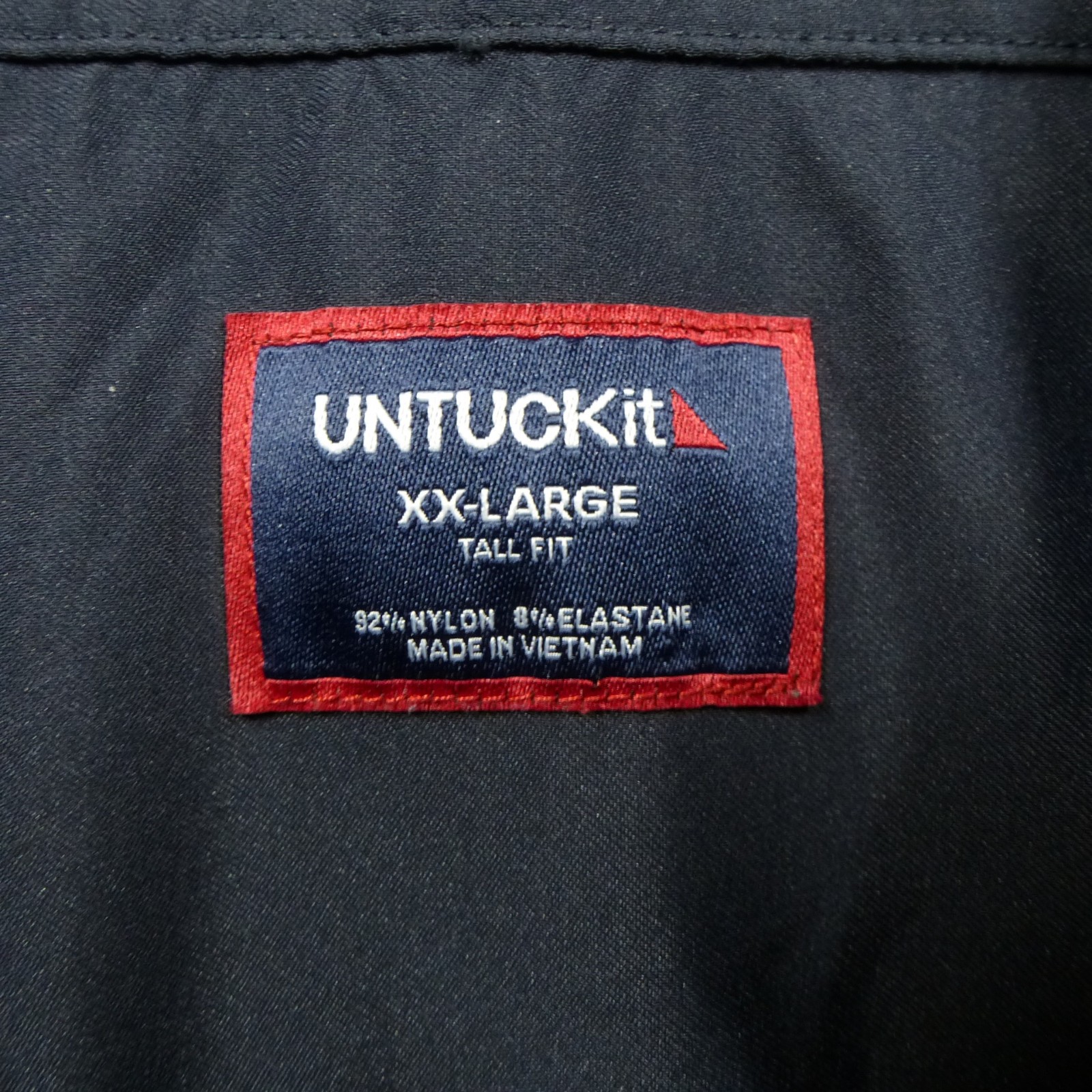 Untuckit Shirt Mens 2XLT Tall Black Short Sleeve Nylon Elastane Office Casual