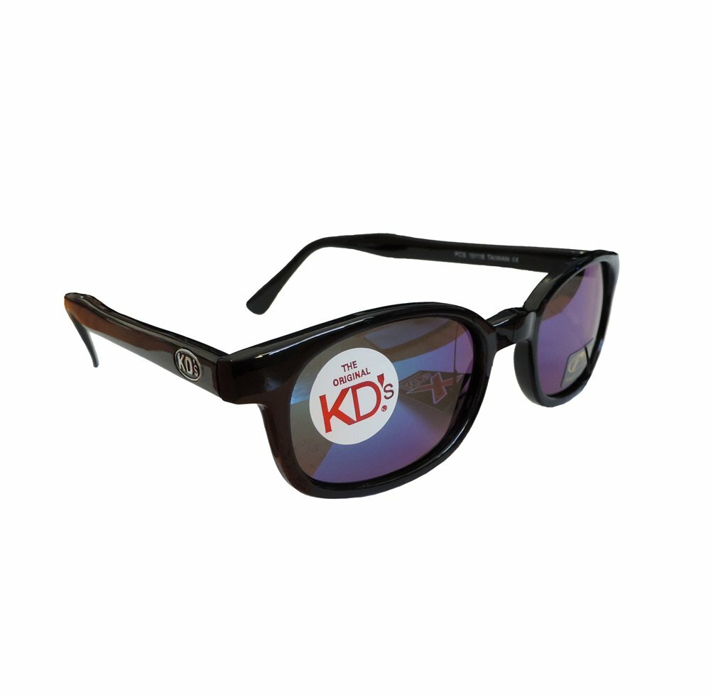 Original X-KD’s Biker Blue Mirror Lens Black Frames Sunglasses