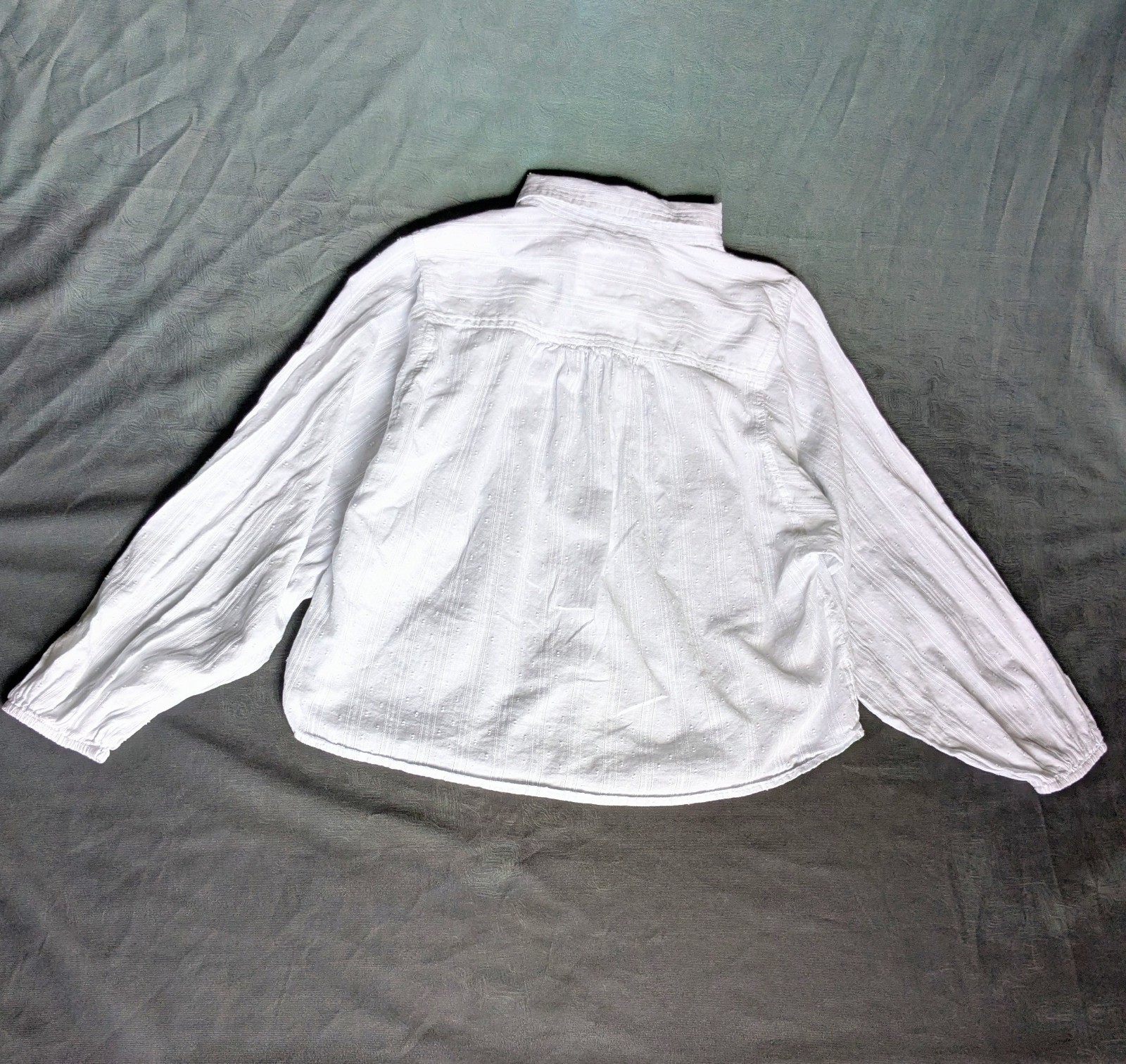 American Eagle White Lace Blouse Women M Boho Cottagecore Victorian Peasant Top