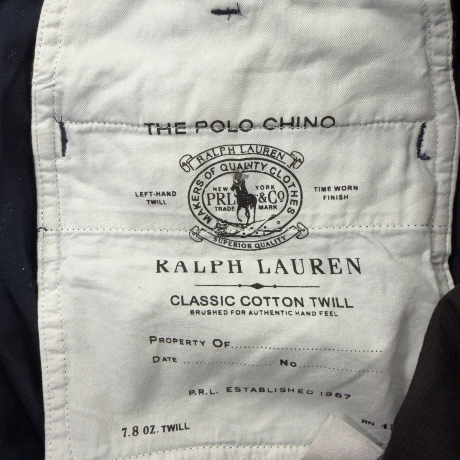 Polo Ralph Lauren Pants Mens 40×30 Navy Blue Straight Classic Twill Chino Pony