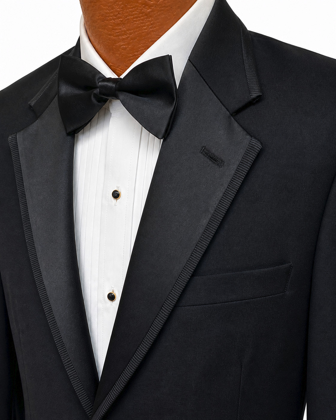Men’s Black Ralph Lauren Tuxedo Jacket with Pants Shirt Bow Tie & Studs 38R 32W