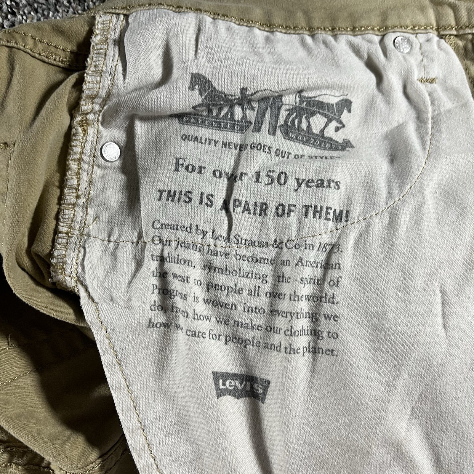 Levis Men’s 502 Khaki Jeans 34 X 34 5-Pocket