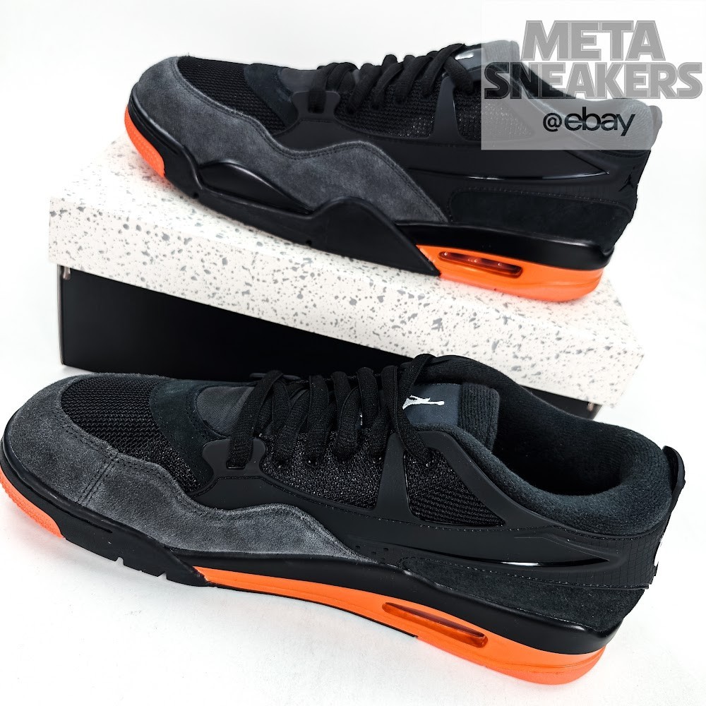 Air Jordan 4 RM US 12.5 Men’s Black Starfish Orange White Nike HF8126-001 NIB