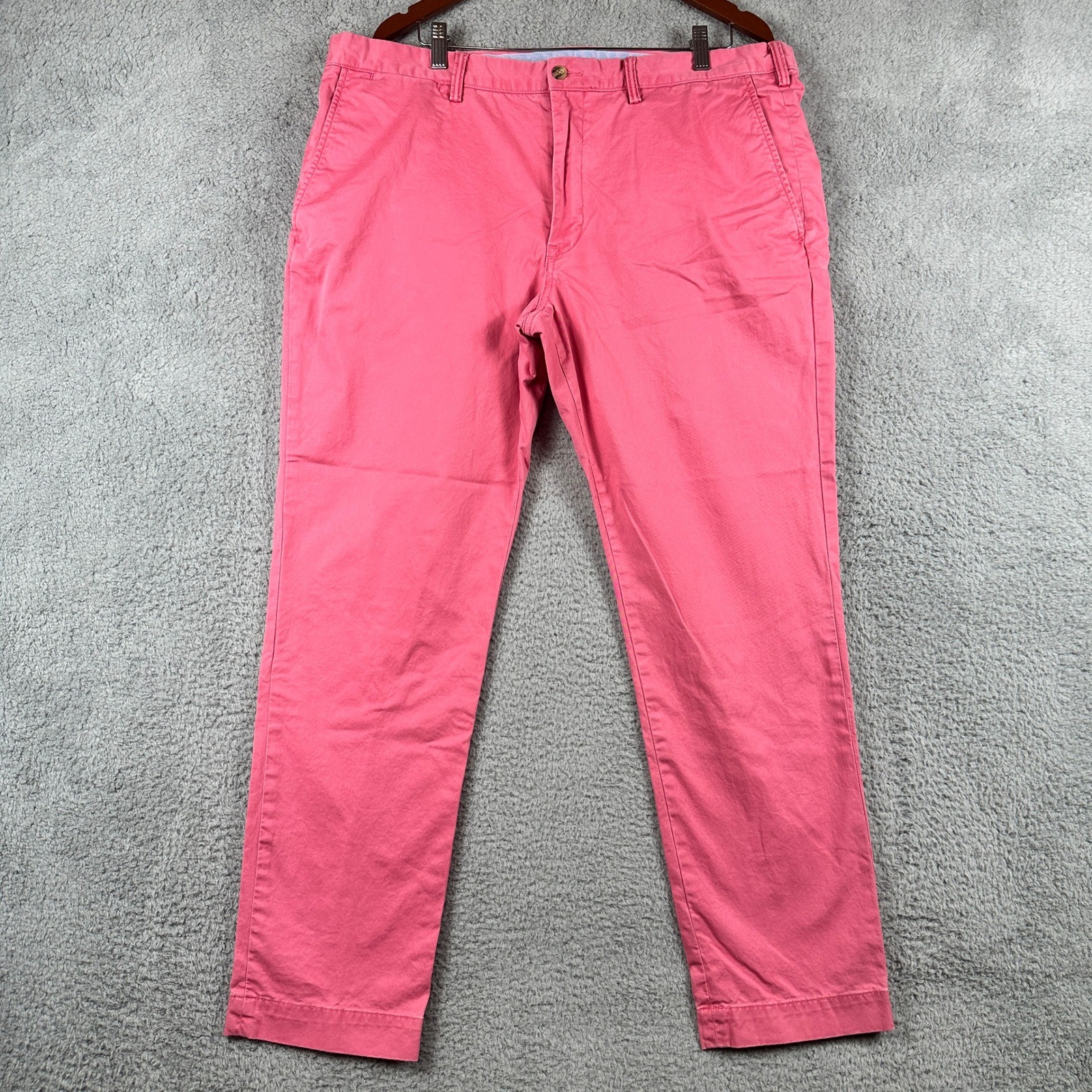 Polo Ralph Lauren Slim Stretch Chino Mens 40×32 (Fits 40×30) Pink Preppy Pants