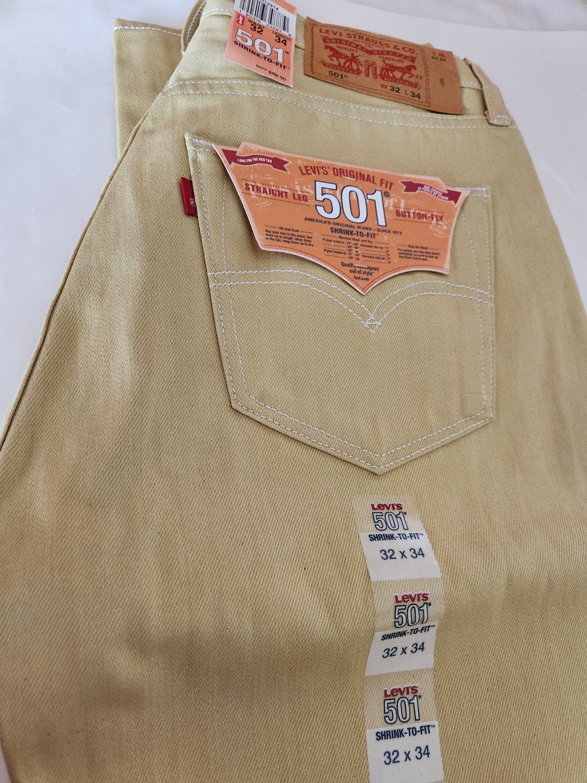 Levis 501 Shrink To Fit Straight Leg Size 32 X 34