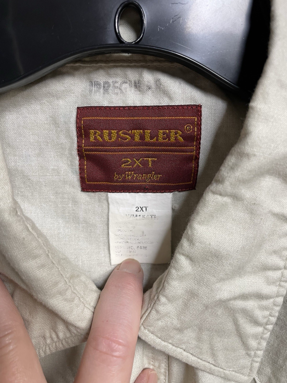 VTG Rustler by Wrangler Brushpopper Mens 2XT Pearl Snap Shirt Aztec Cowboy Tan