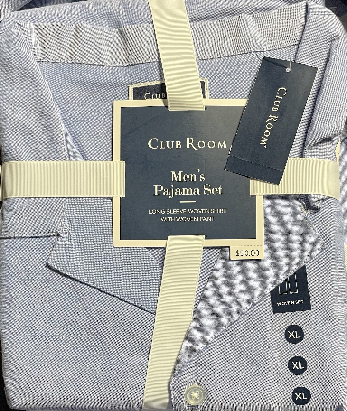 Club Room XL 2 Piece Set Light Blue Shirt & Pants Woven Fabric Pants New NWT