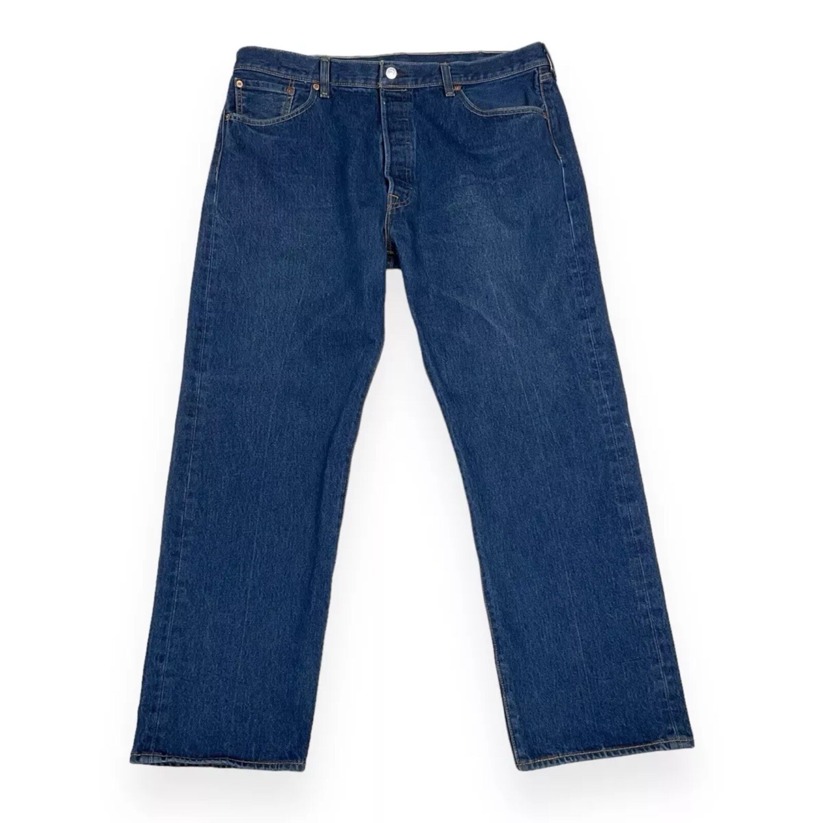 Levis Jeans Mens 40×32 (ACT 37×29) Blue 501 Button Fly Straight Leg Cotton EUC