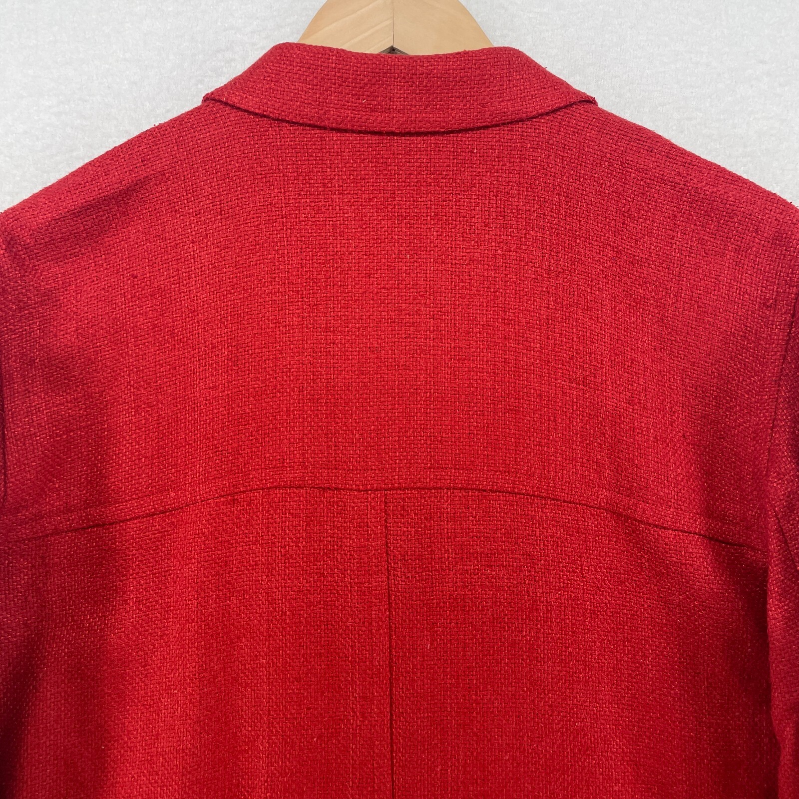 CHICOS DESIGN Cardigan 1 M Silk Textured Button Front Sweater 90s Red VTG