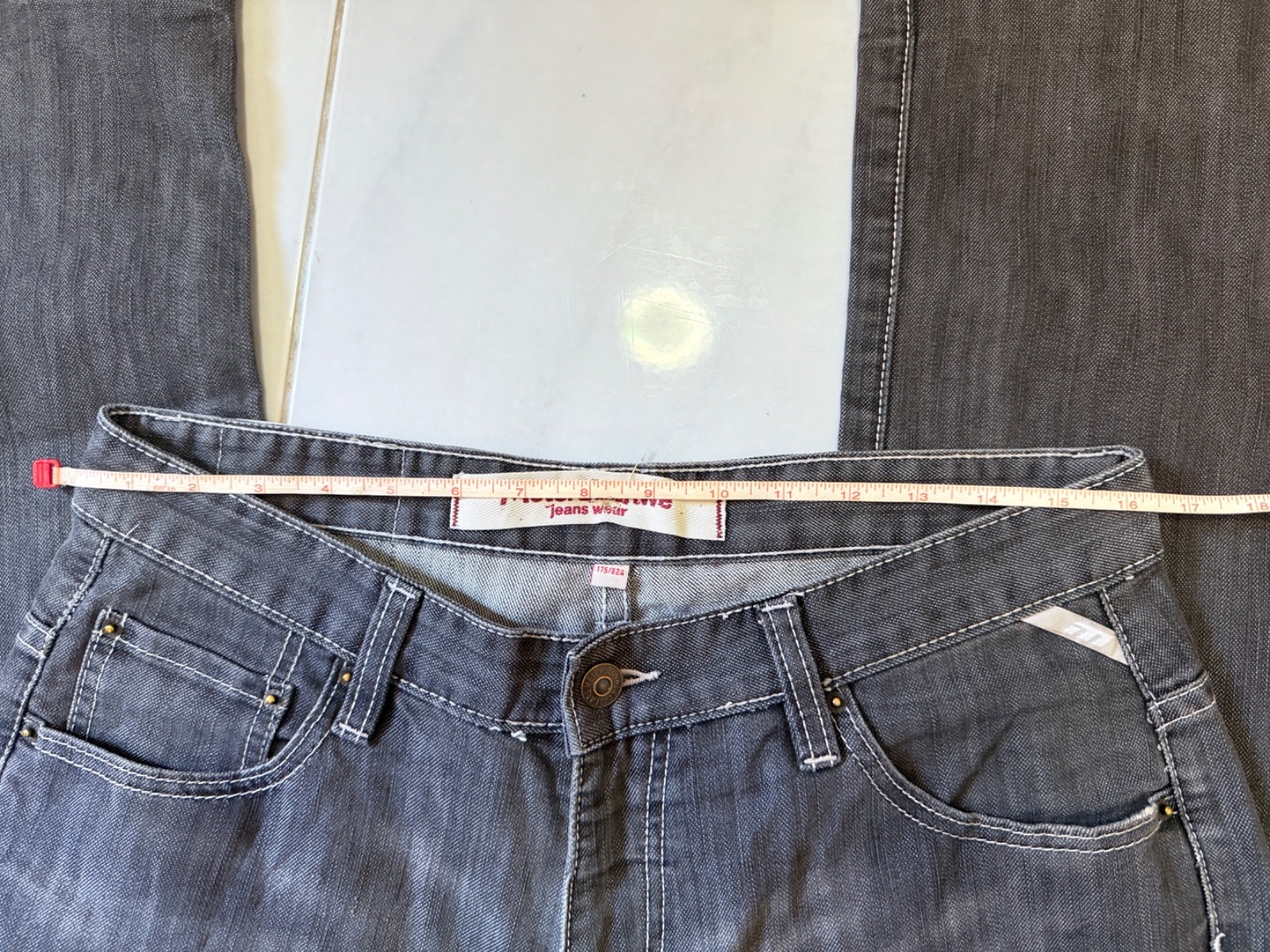 Metersbonwe Jeans Wear Mens 32×30 Grey Faded Denim Straight Leg Casual Pants