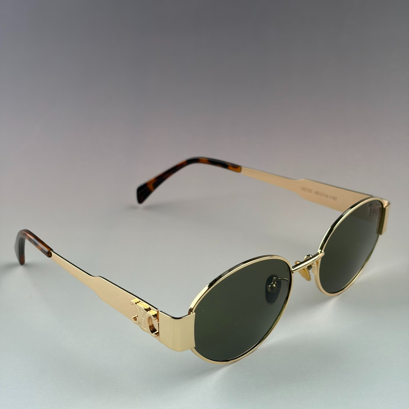 New In Box – Celine Women Men Sunglasses Triomphe Gold Metal Oval Frame Driving