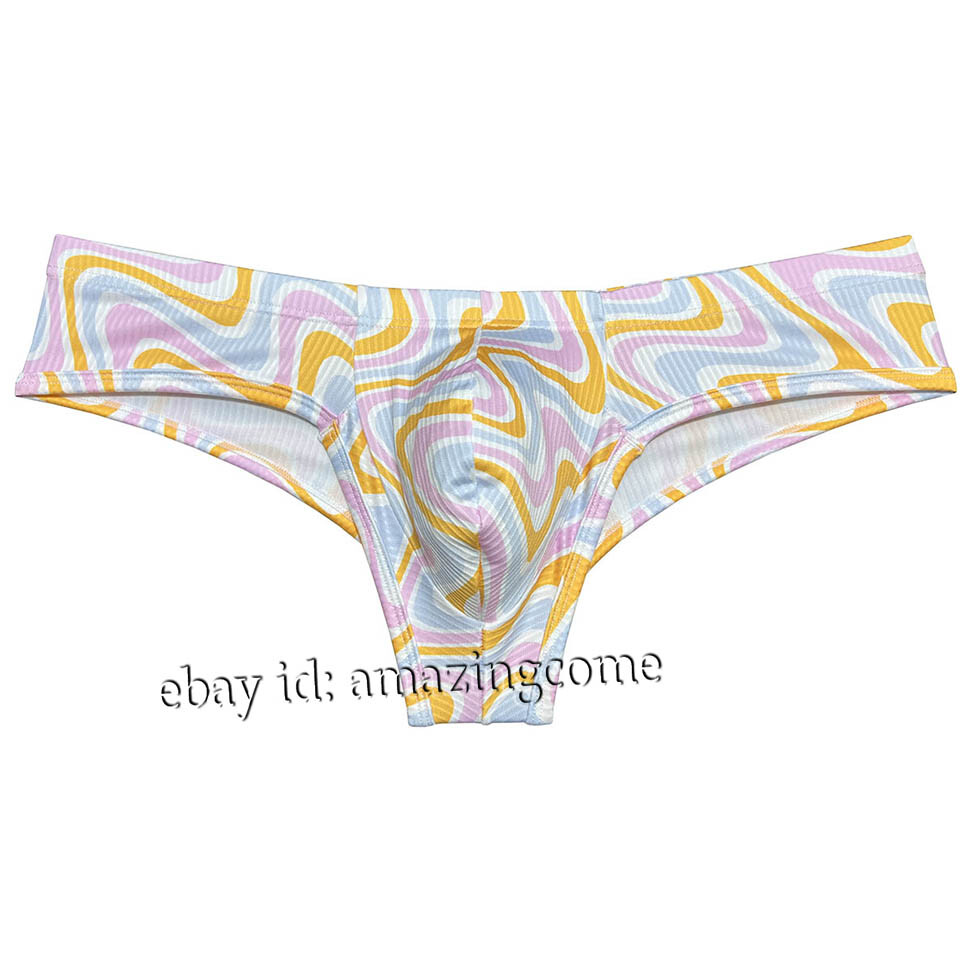 Men’s Bubble Knitted Fabric Underwear Enhance Bulge Pouch Bikini Boxer Briefs